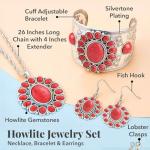 Turquoise Howlite Boho Jewelry Set for Women