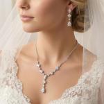 Elegant CZ Necklace & Earring Set for Weddings