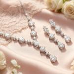 Elegant CZ Necklace & Earring Set for Weddings
