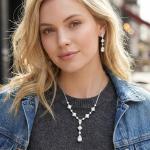 Elegant CZ Necklace & Earring Set for Weddings