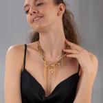 Elegant Gold Layered Necklaces with Sun and Moon Pendant