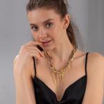 Elegant Gold Layered Necklaces with Sun and Moon Pendant