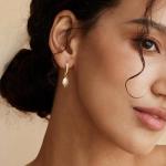 Trendy Gold Pearl Hoop Earrings for Women