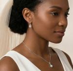 Elegant Pearl Necklace and Earrings Wedding Set