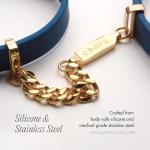 Black Silicone and Rose Gold ID Cuff Bracelet