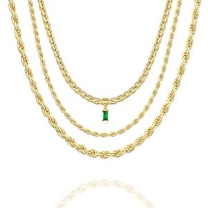 Dainty 18K Gold Plated Layering Necklaces Set