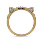 10k Yellow Gold Diamond Cat Ears Fashion Ring
