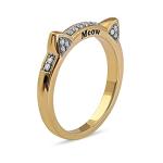 10k Yellow Gold Diamond Cat Ears Fashion Ring