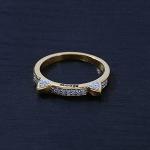 10k Yellow Gold Diamond Cat Ears Fashion Ring