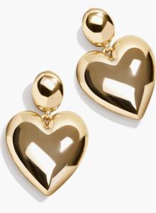 Chunky Gold Heart Drop Earrings by BaubleBar