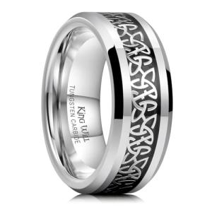 Men's 8mm Celtic Knot Tungsten Wedding Band