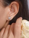 Moissanite Stud Earrings in Sterling Silver