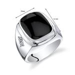 Men's Black Onyx Signet Ring in Sterling Silver