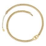 Double D Initial Gold Plated Choker Necklace