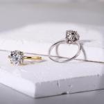 Elegant 1CT Round Moissanite Engagement Ring for Women