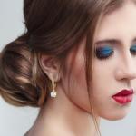 14K Gold Dangle Earrings with Cubic Zirconia