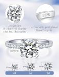 3CT Moissanite Engagement and Wedding Ring Set