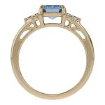 Simulated Blue Aquamarine & White Topaz Ring