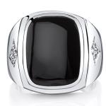 Men's Black Onyx Sterling Silver Signet Ring