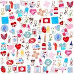 100 Pcs Nurse Enamel Pins - Heart & Stethoscope