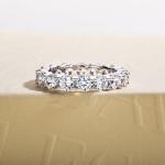 Cubic Zirconia Stackable Eternity Band Ring Size 7