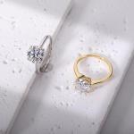 1CT Moissanite Solitaire Engagement Ring in Silver