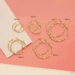 Twisted Two-Tone Sterling Silver Hoop Earrings