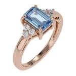 Simulated Blue Aquamarine & White Topaz Ring