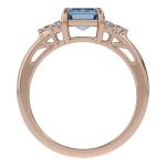 Simulated Blue Aquamarine & White Topaz Ring