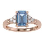Simulated Blue Aquamarine & White Topaz Ring