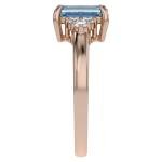 Simulated Blue Aquamarine & White Topaz Ring