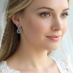 Sapphire Teardrop Earrings for Bridal or Birthstone