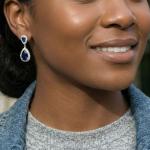 Sapphire Teardrop Earrings for Bridal or Birthstone