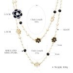 8MM Simulated Shell Pearl Layered Necklace for Women