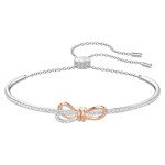 Swarovski Bow Bangle Bracelet with Rose-Gold Accents