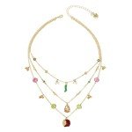 Betsey Johnson Autumn Charm Layered Necklace for Women