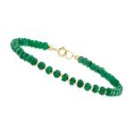 Emerald Bead Bracelet in 10kt Yellow Gold