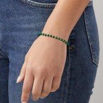 Emerald Bead Bracelet in 10kt Yellow Gold