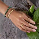 Emerald Bead Bracelet in 10kt Yellow Gold