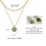 Natural Green Stone Gold Jewelry Set for Women