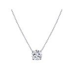 Delicate Silver Leaf Necklace with Zirconia Pendant