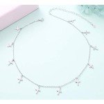 Sterling Silver Classic Cross Choker Necklace for Women