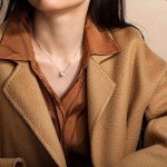 Delicate Silver Leaf Necklace with Zirconia Pendant