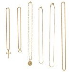 Gold Layered Necklace Set with Moon and Cross
