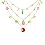 Betsey Johnson Autumn Charm Layered Necklace for Women
