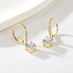 14K Gold Dangle Earrings with Cubic Zirconia
