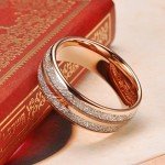 Men's 8mm Tungsten Wedding Ring with Meteorite Inlay