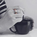 Men's 8mm Tungsten Wedding Ring with Meteorite Inlay