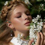 Bronze Fairy Elf Ear Cuffs with Green Crystals