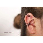 Black Sterling Silver Ear Cuffs for Women